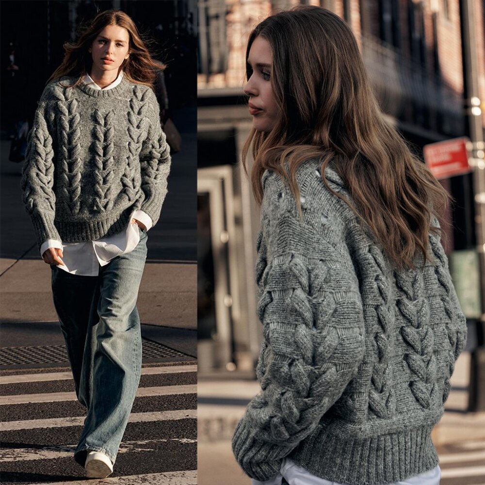 NEW ZARA cable knit sweater 3653